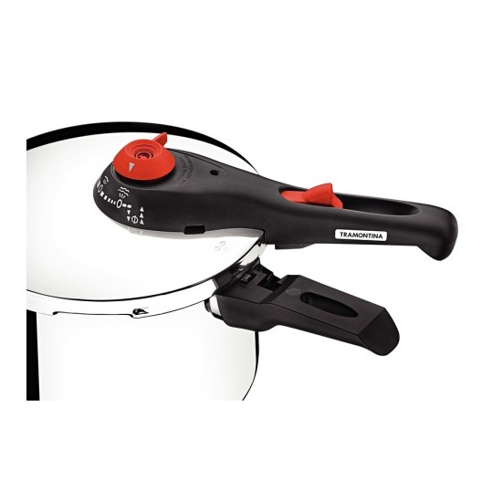 Panela 4,5 Litros 22cm De Pressão Solar De Aço Inox Tramontina Fundo Triplo